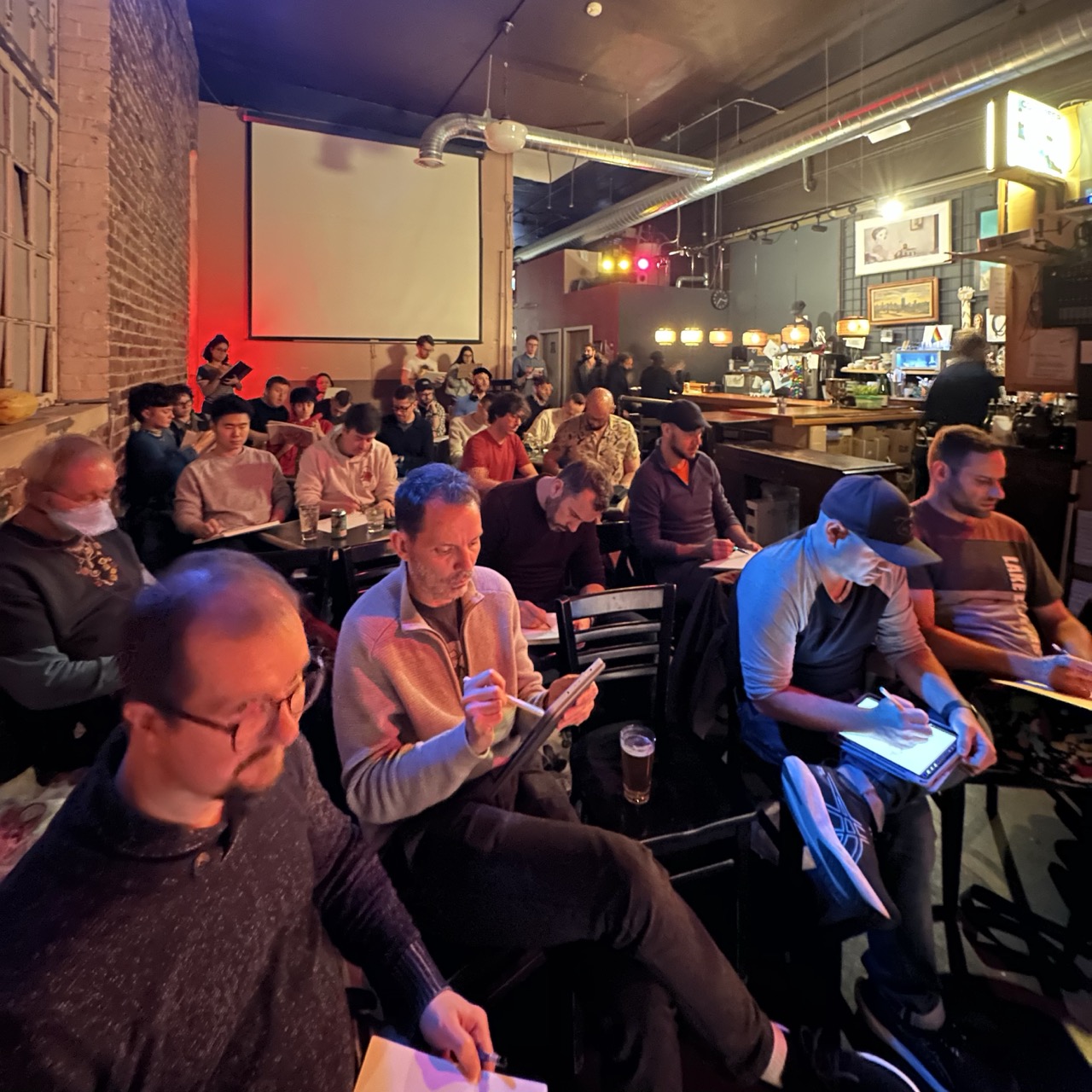 The FIO community making drawings.